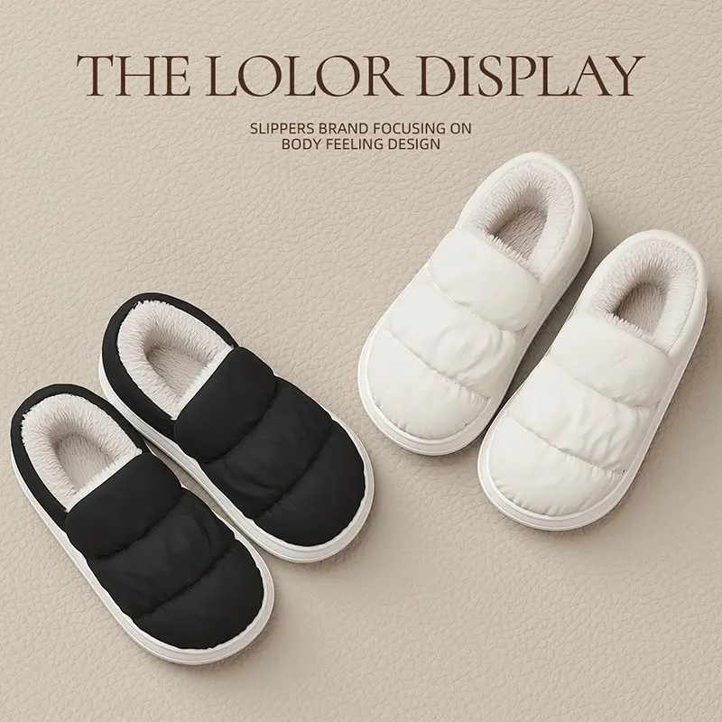 Women's Closed-Toe Cotton Slippers for Autumn and Winter, Warm Cotton Slippers for Couples, Indoor Home Use, down Cotton Shoes for Men, Winter Wholesale - Image 13