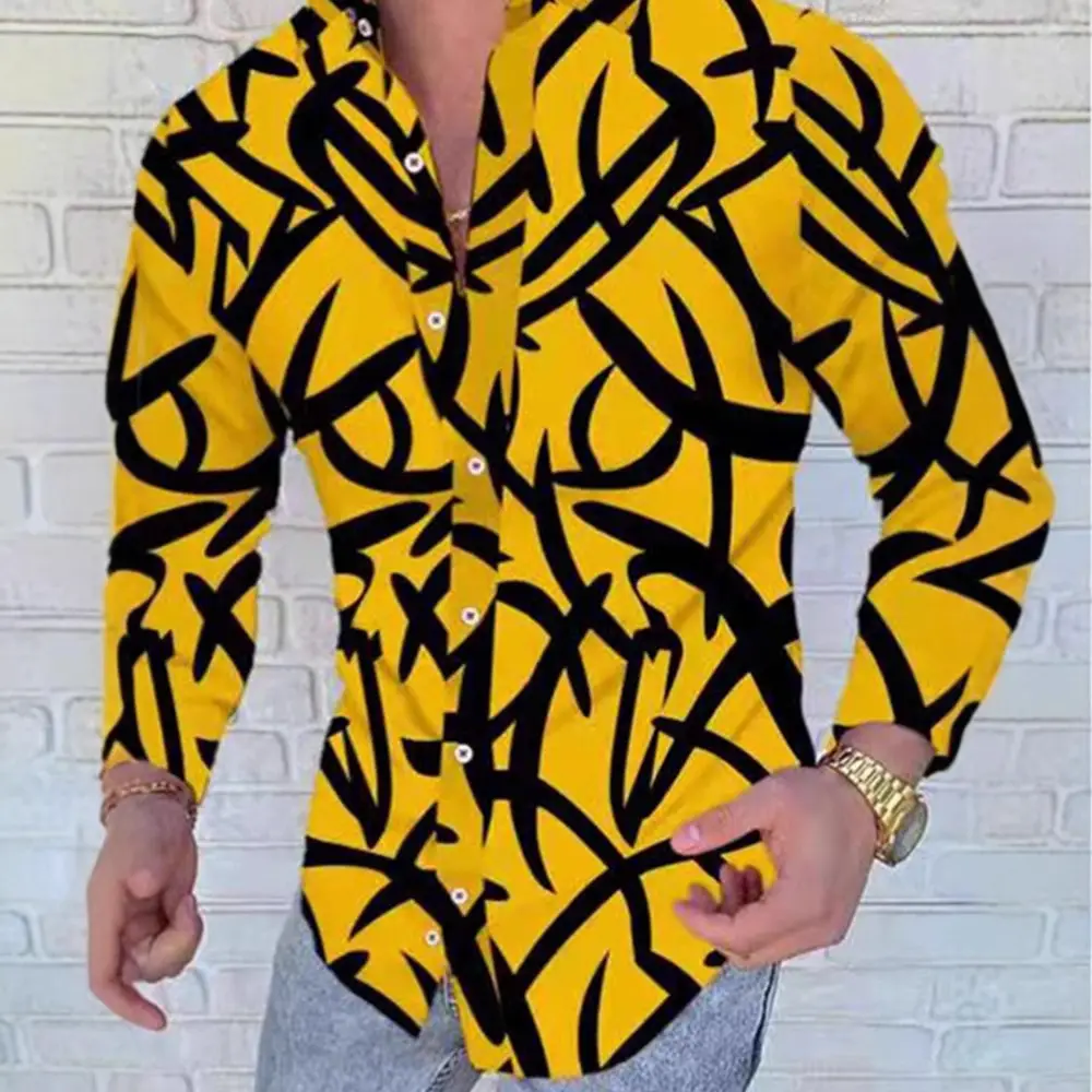 2021 Red Black Abstract Print Men's Cardigan Top - Image 5