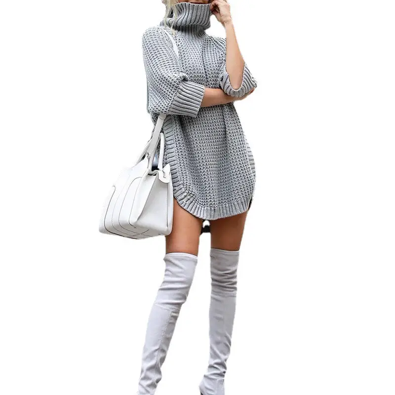 2023 Knit Turtleneck Dress Women Winter Casual - Image 8