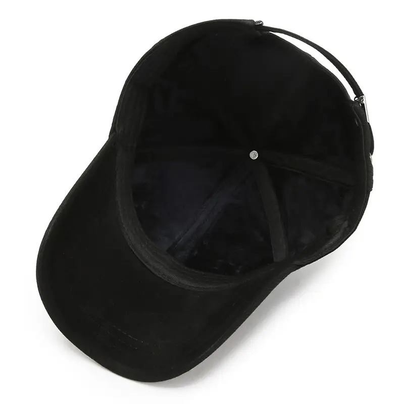 Men's Black Velvet Baseball Cap 1978 Logo Winter Warm - Image 7
