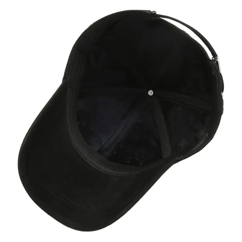 Men's Black Velvet Baseball Cap 1978 Logo Winter Warm