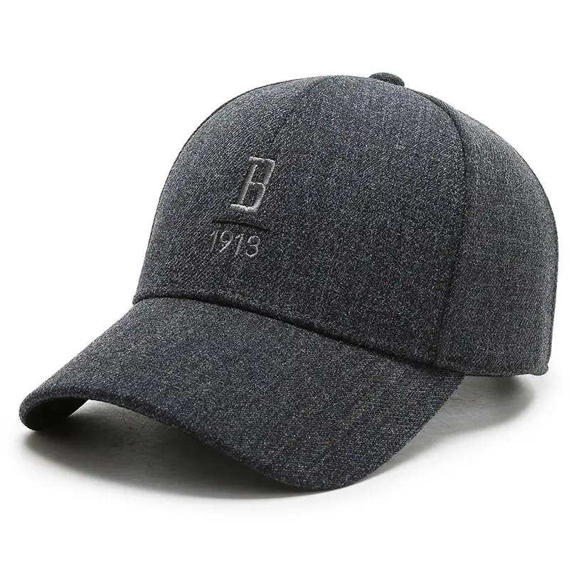 Men's Black Velvet Baseball Cap 1978 Logo Winter Warm - Image 2