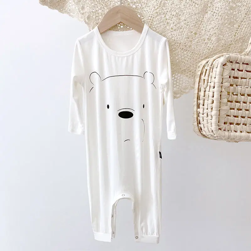 Yellow Cartoon Face Infant Jumpsuit Spring Summer Boys Girls - Image 9