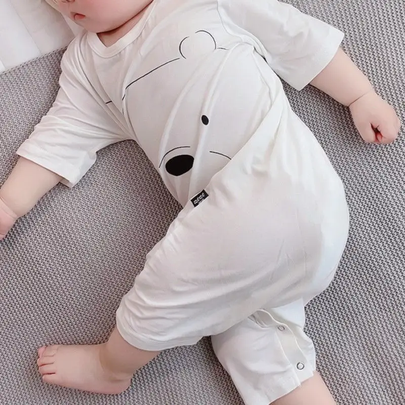 Yellow Cartoon Face Infant Jumpsuit Spring Summer Boys Girls - Image 10