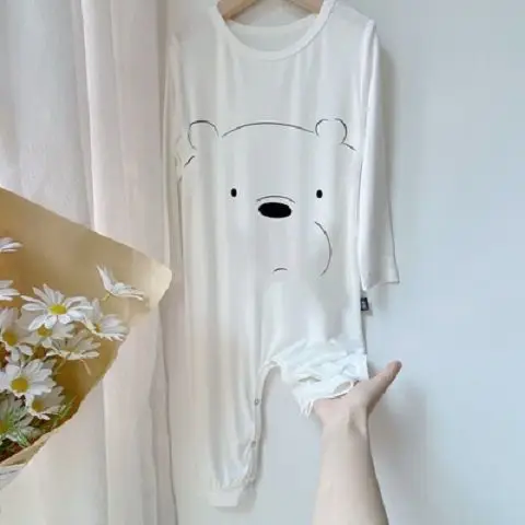 Yellow Cartoon Face Infant Jumpsuit Spring Summer Boys Girls - Image 5