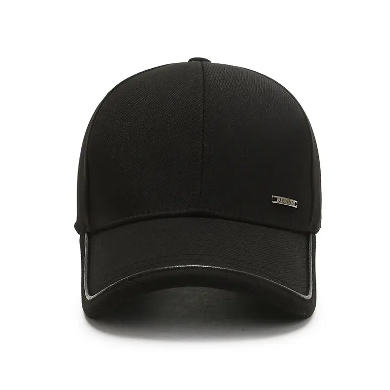 Men Black Fleece Baseball Cap Warm Sunshade - Image 6