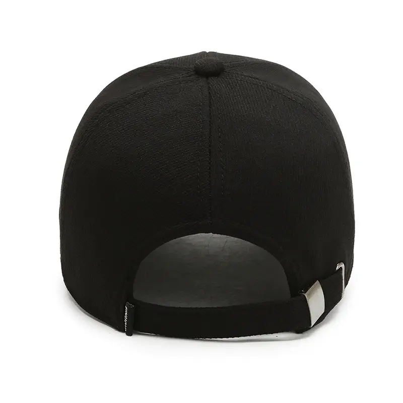 Men Black Fleece Baseball Cap Warm Sunshade - Image 8
