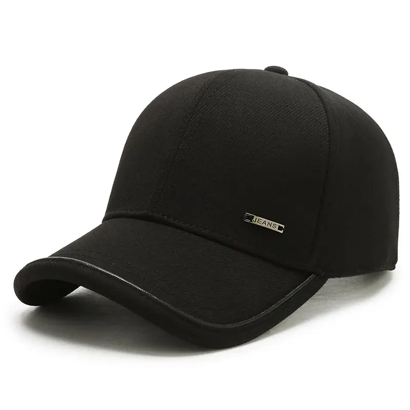 Men Black Fleece Baseball Cap Warm Sunshade - Image 2