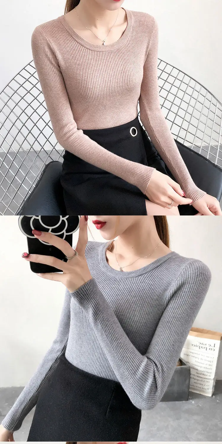 Women Green Knitted Short Neck Shirt Spring Autumn — feature 12
