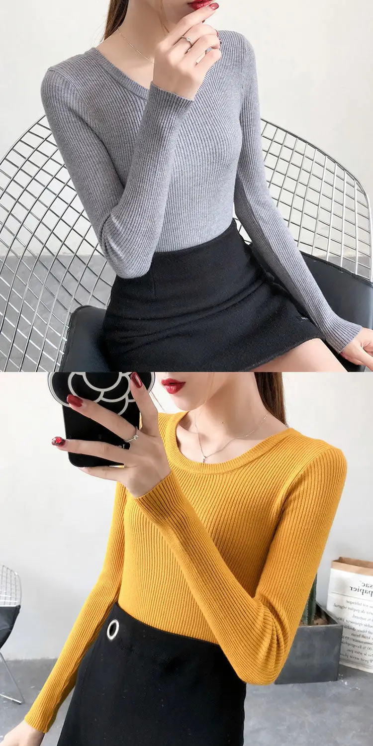 Women Green Knitted Short Neck Shirt Spring Autumn — feature 13