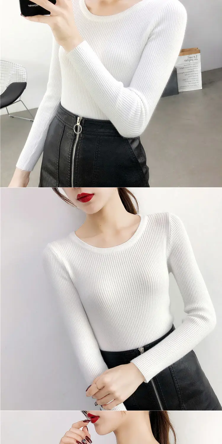Women Green Knitted Short Neck Shirt Spring Autumn — feature 3