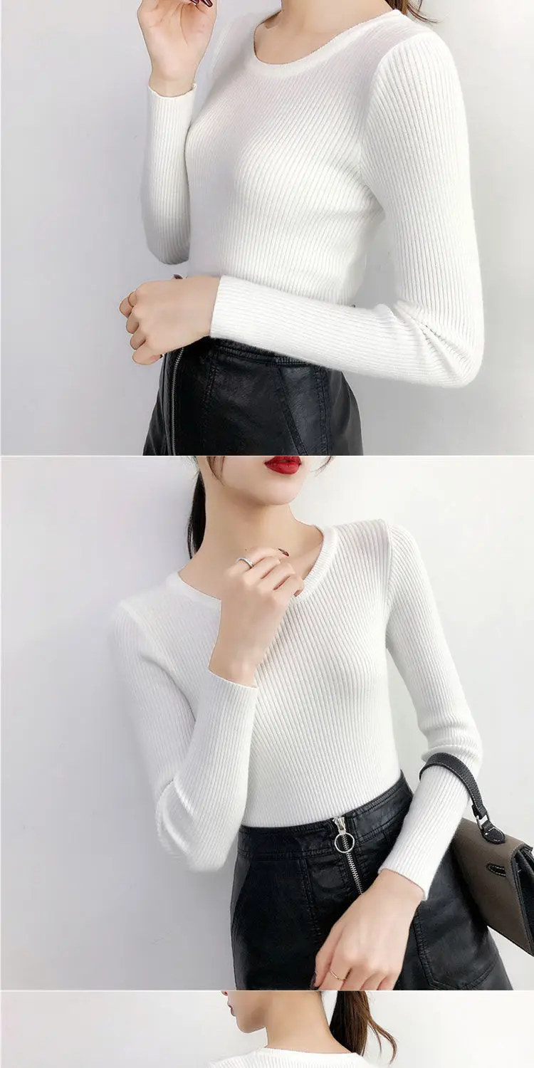Women Green Knitted Short Neck Shirt Spring Autumn — feature 4