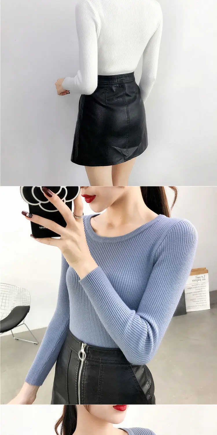 Women Green Knitted Short Neck Shirt Spring Autumn — feature 5