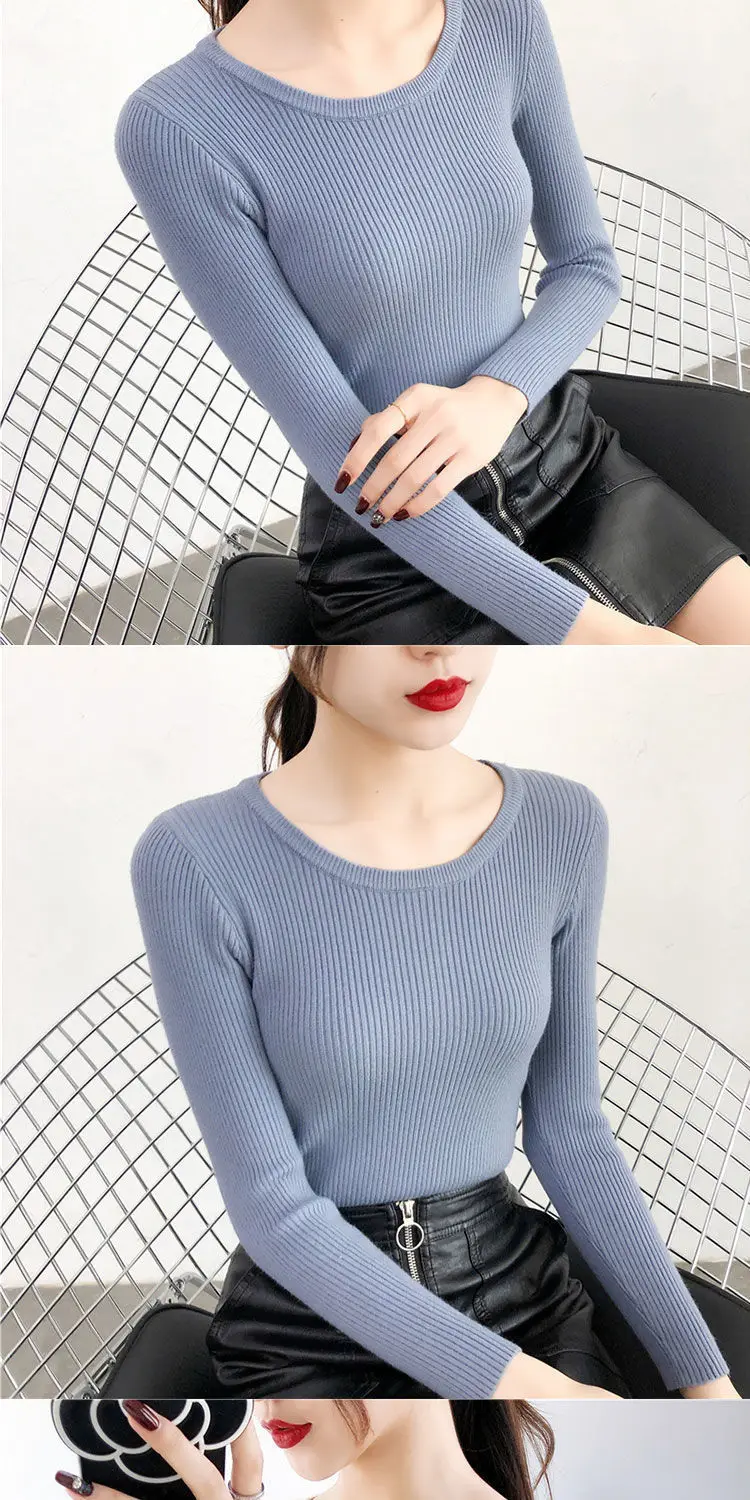 Women Green Knitted Short Neck Shirt Spring Autumn — feature 6