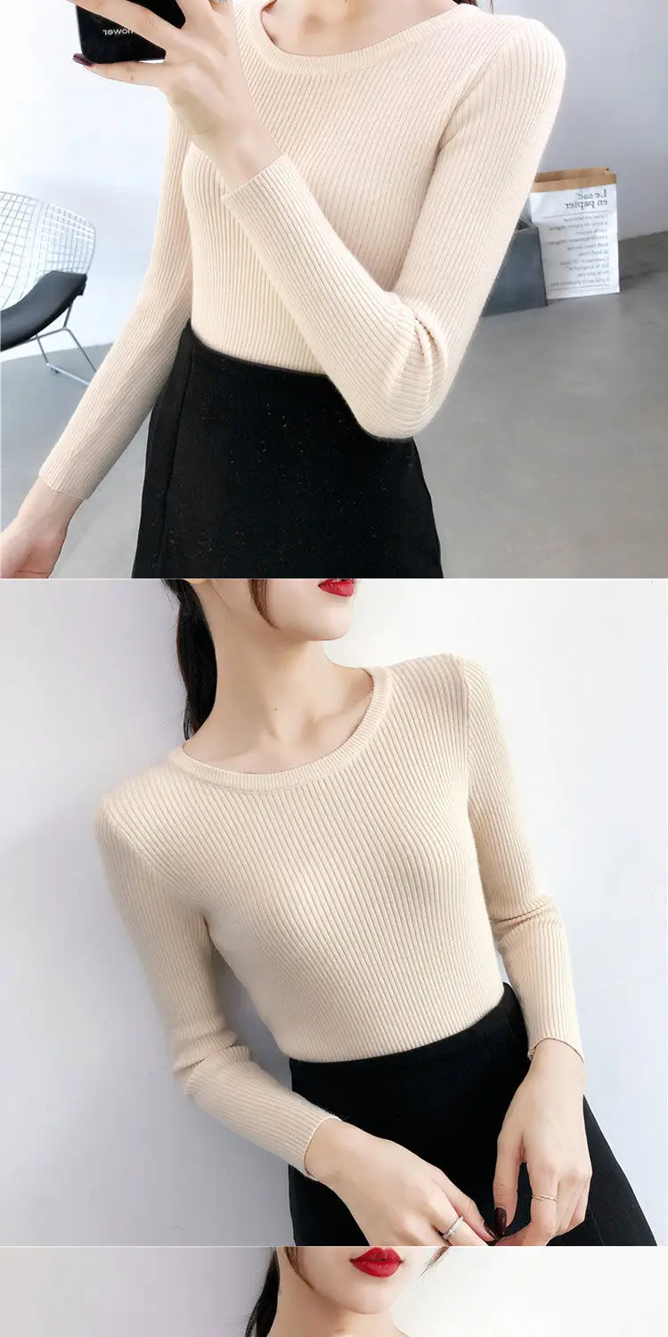 Women Green Knitted Short Neck Shirt Spring Autumn — feature 7