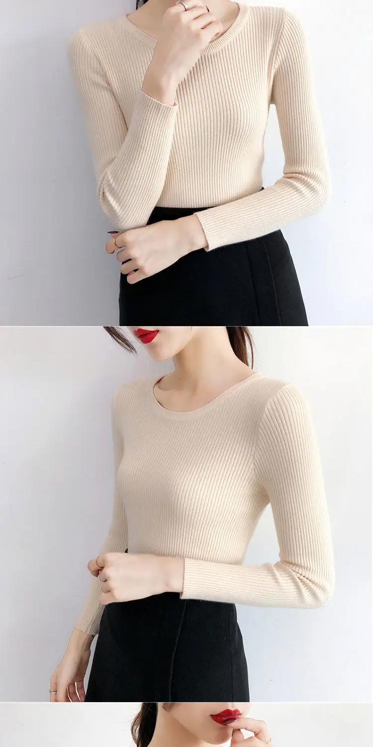 Women Green Knitted Short Neck Shirt Spring Autumn — feature 8