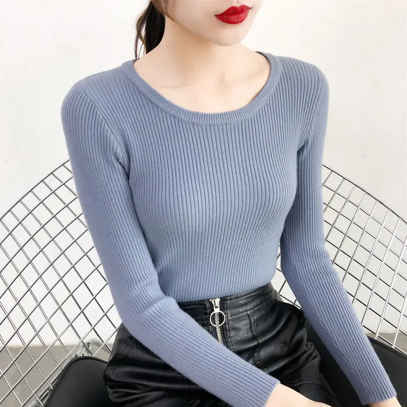 Women Green Knitted Short Neck Shirt Spring Autumn - Image 7
