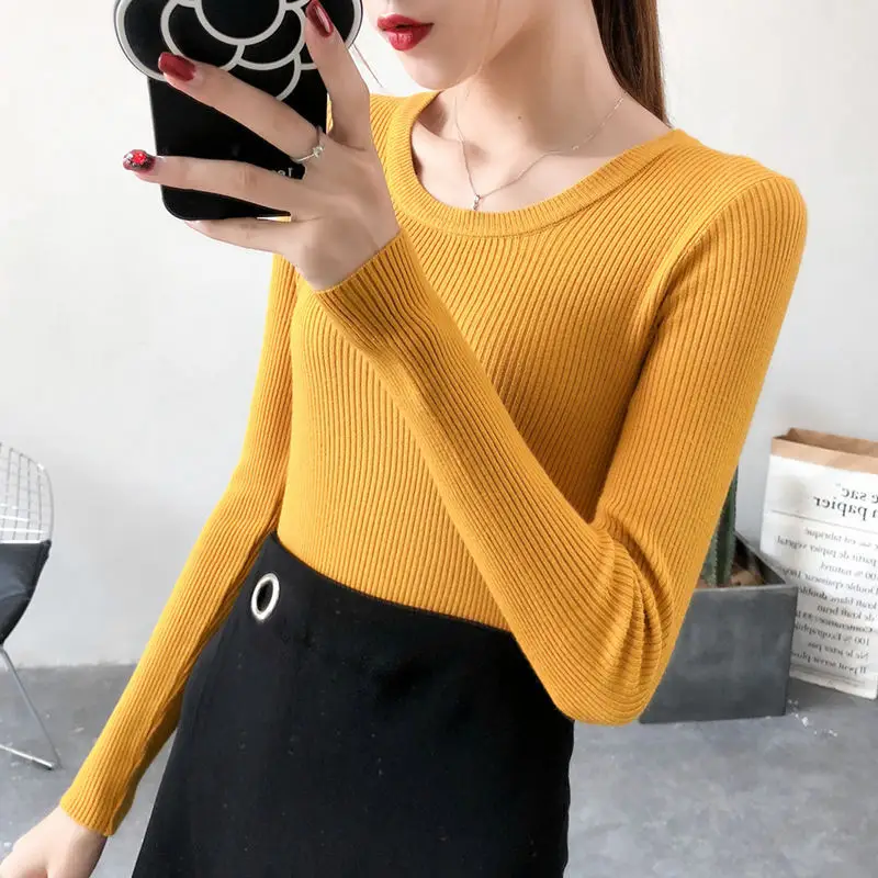 Women Green Knitted Short Neck Shirt Spring Autumn - Image 8