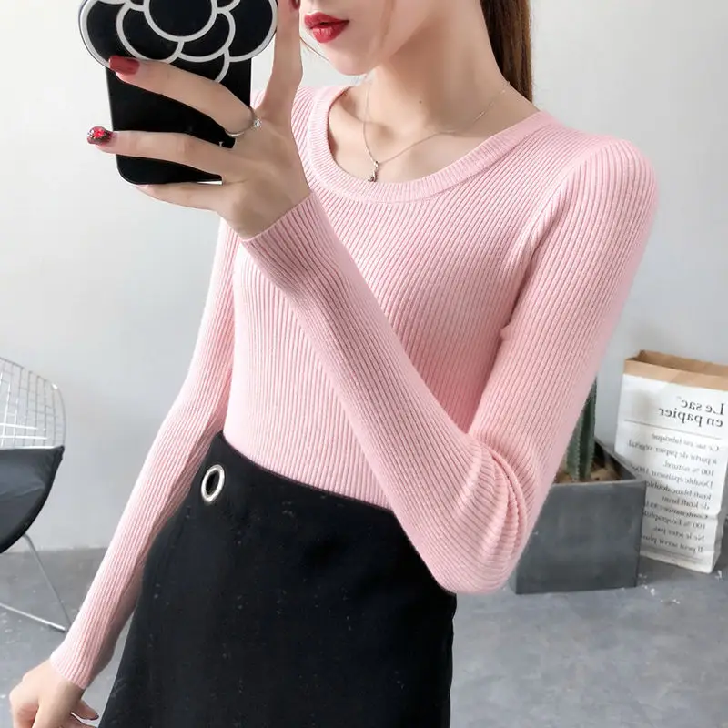 Women Green Knitted Short Neck Shirt Spring Autumn - Image 9