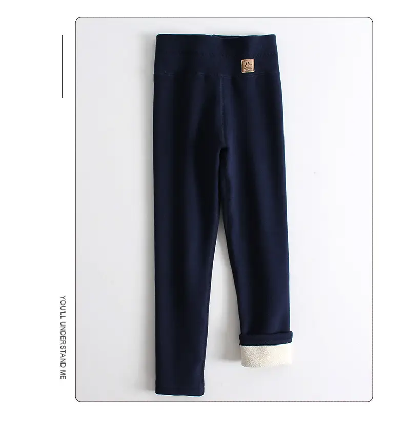 Girls Fleece Leggings Black High Waist Winter — feature 18