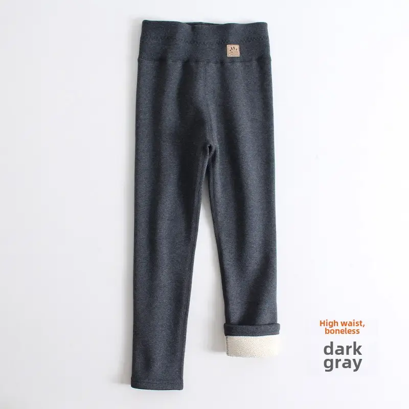 Girls Fleece Leggings Black High Waist Winter - Image 11