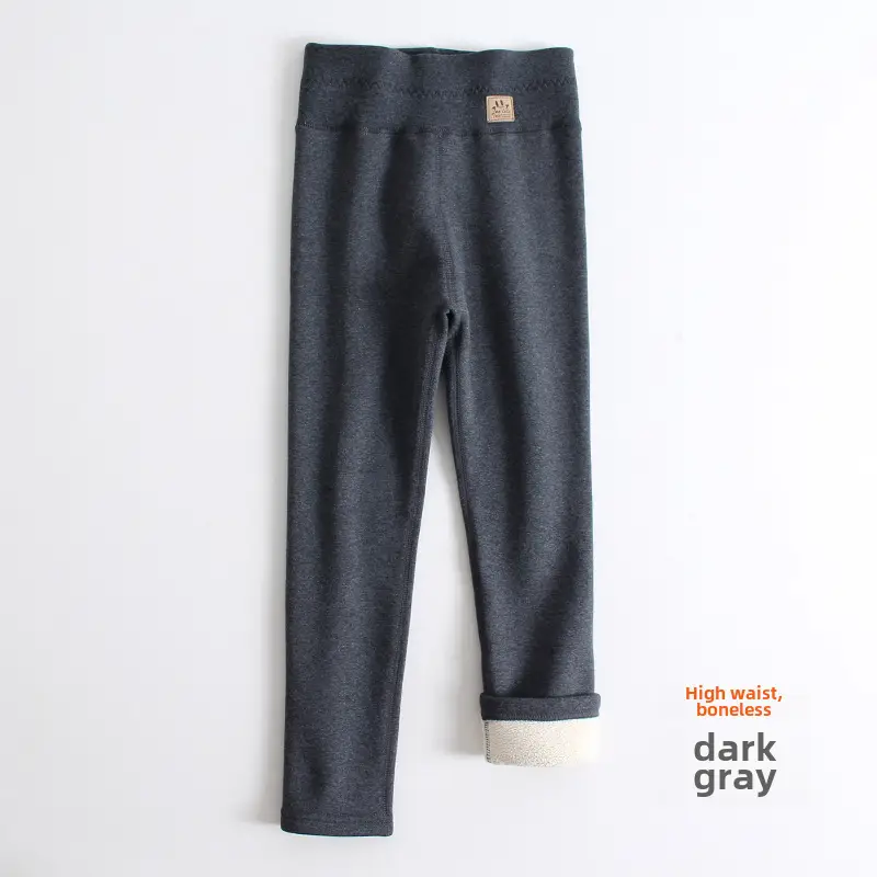 Girls Fleece Leggings Black High Waist Winter - Image 16
