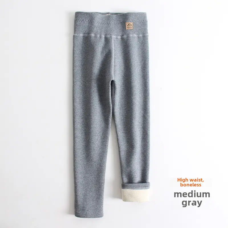 Girls Fleece Leggings Black High Waist Winter - Image 22
