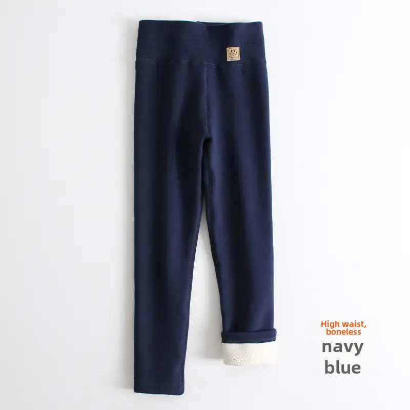 Girls Fleece Leggings Black High Waist Winter - Image 39