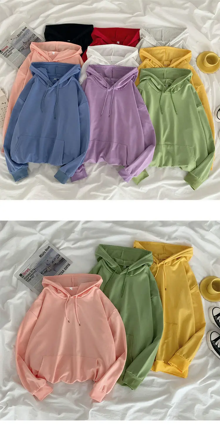 Women's Velvet Hooded Sweatshirt Autumn Winter Long Sleeve — feature 9