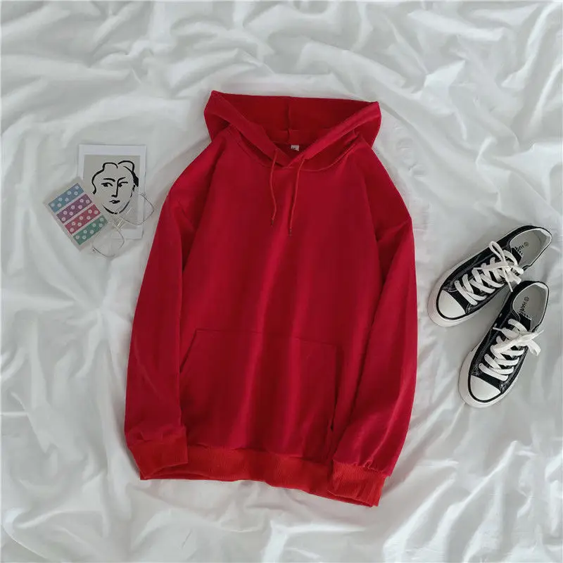 Women's Velvet Hooded Sweatshirt Autumn Winter Long Sleeve - Image 4