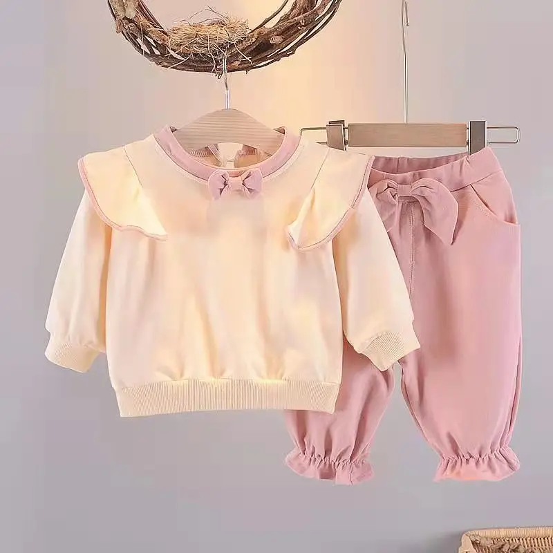 Baby Girl Pink & Cream 2-Piece Suit Autumn 2021 - Image 4