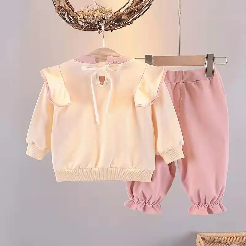 Baby Girl Pink & Cream 2-Piece Suit Autumn 2021 - Image 5