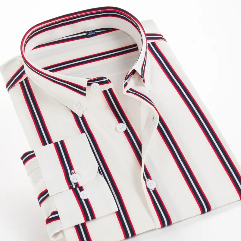 Fat Guy Men's Striped Shirt Large Size Stretch Fabric - Image 3