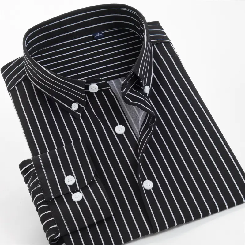 Fat Guy Men's Striped Shirt Large Size Stretch Fabric - Image 2