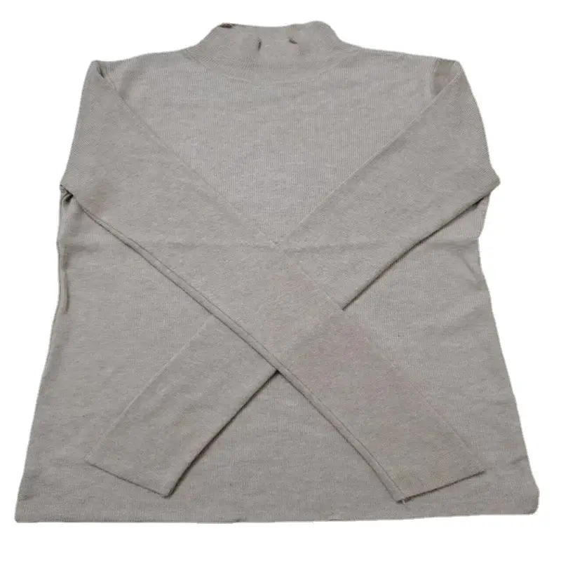 Women's Beige Cashmere Half Collar Shirt 2021 - Image 14