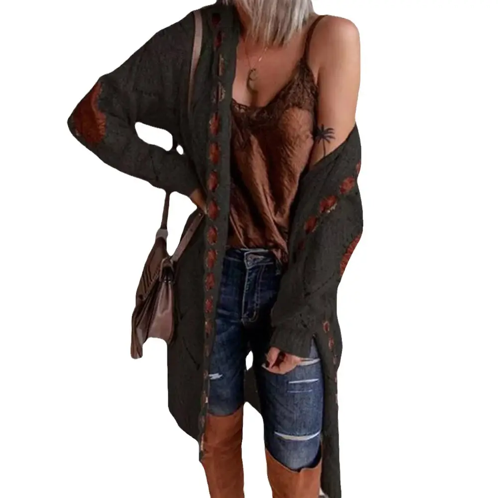 2024 Hooded Velvet Cardigan Sweater Coat with Color Patchwork - Image 7