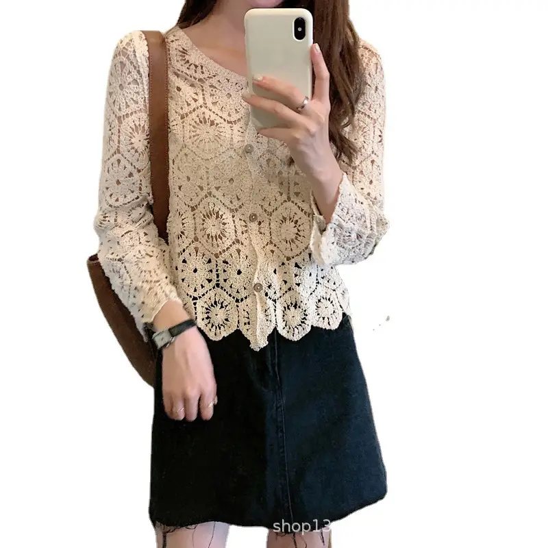 New Korean Style Hollow Crochet Knit Sweater - Image 32