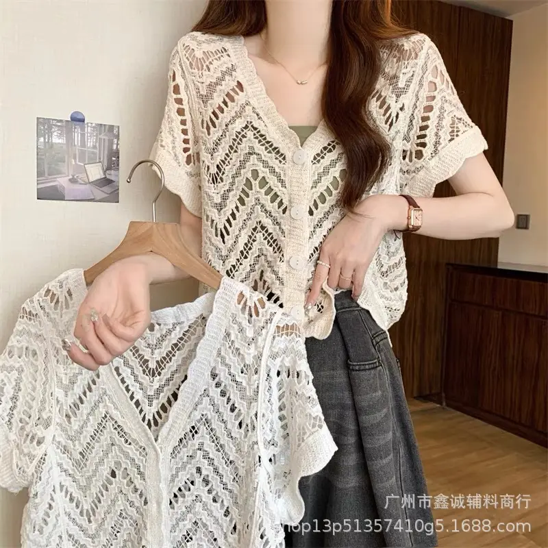 New Korean Style Hollow Crochet Knit Sweater - Image 23