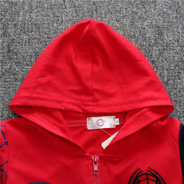 Spiderman Red Hooded Zipper Suit for Boys Spring Autumn - Image 4