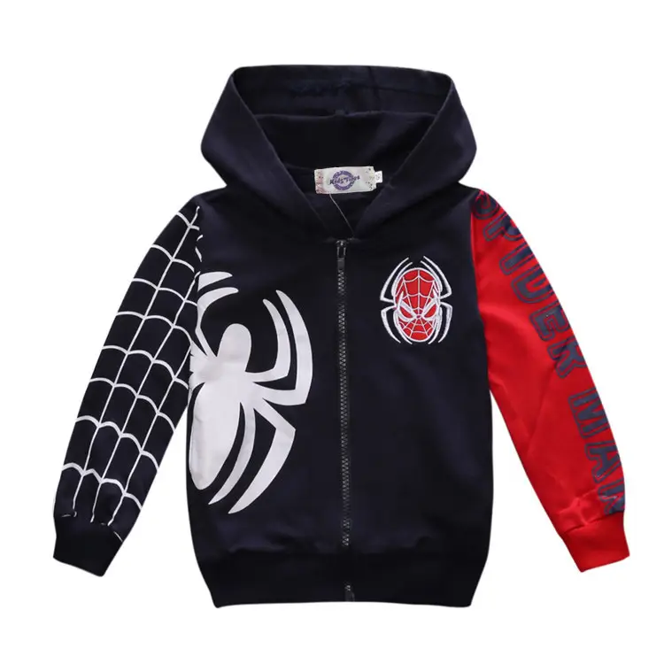 Spiderman Red Hooded Zipper Suit for Boys Spring Autumn - Image 2
