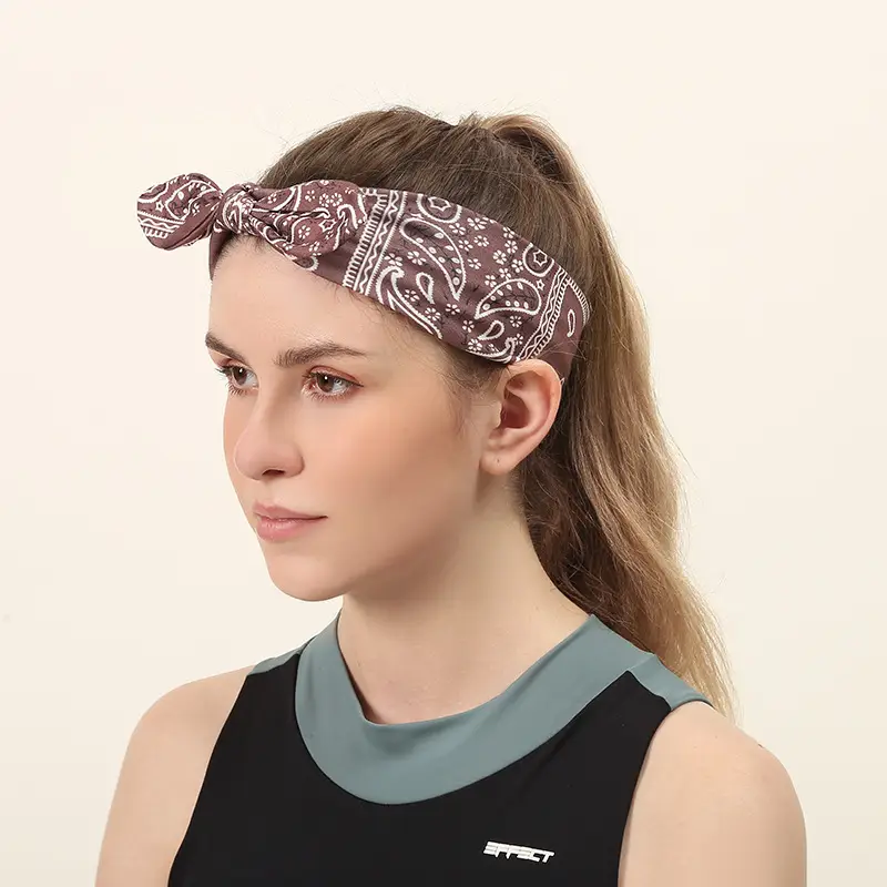 Black Paisley Cross Knot Hairband for Women
