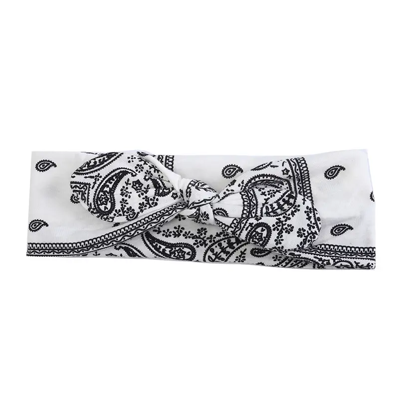 Black Paisley Cross Knot Hairband for Women