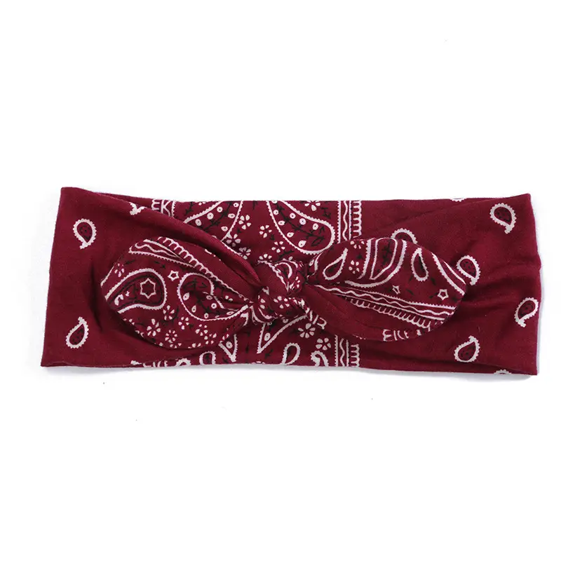 Black Paisley Cross Knot Hairband for Women