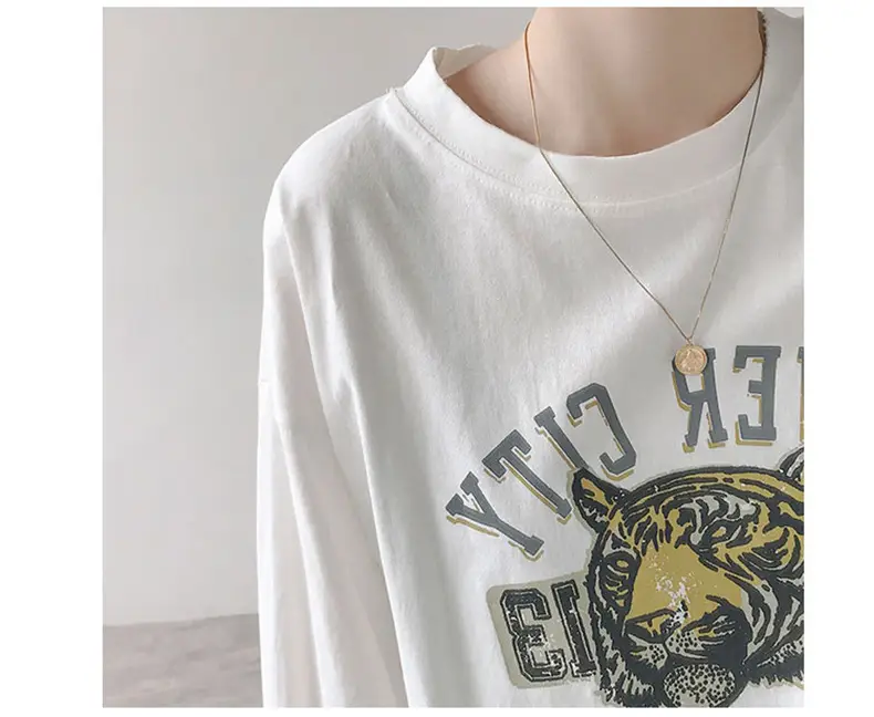 Korean Style Tiger Print Plus Cotton T-Shirt — feature 30