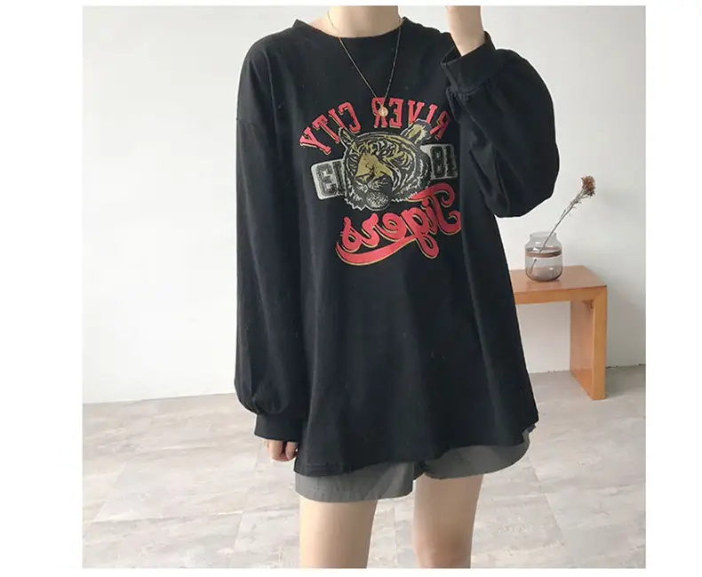 Korean Style Tiger Print Plus Cotton T-Shirt — feature 31