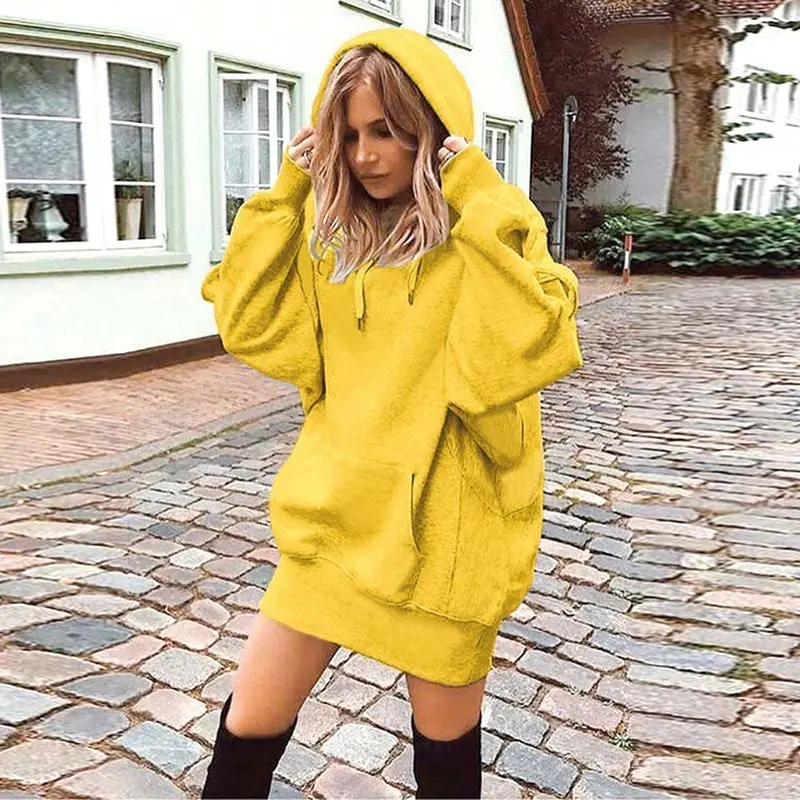Women's Royal Blue Hooded Sweatshirt Set Loose Fleece Winter - Image 12