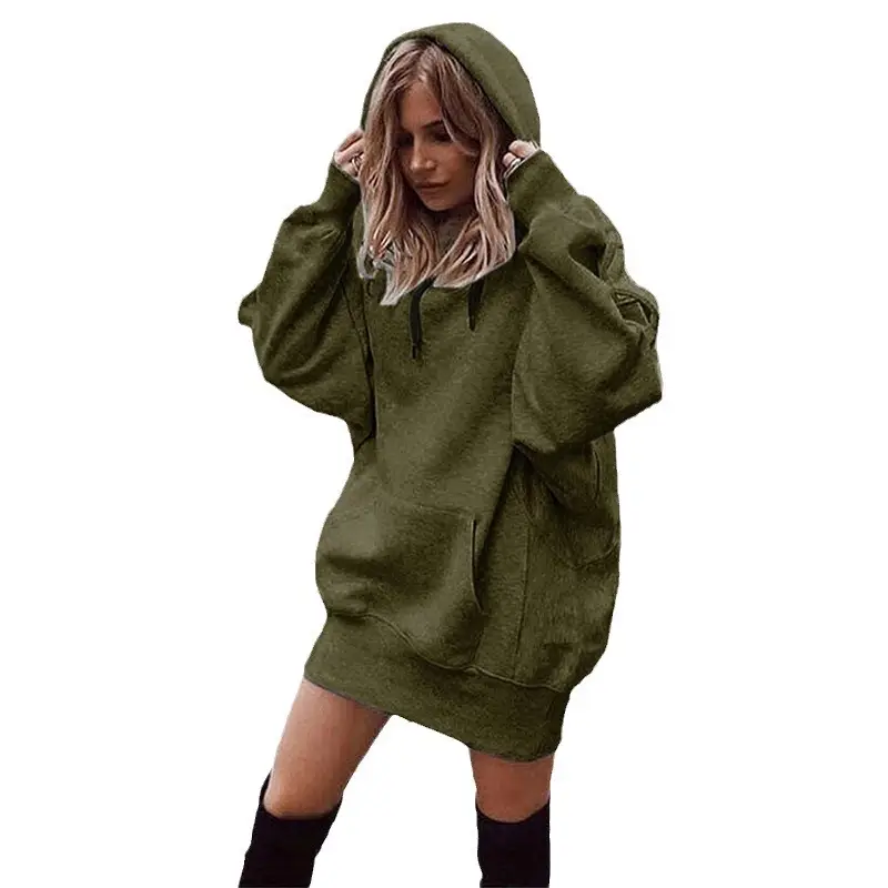 Women's Royal Blue Hooded Sweatshirt Set Loose Fleece Winter - Image 13