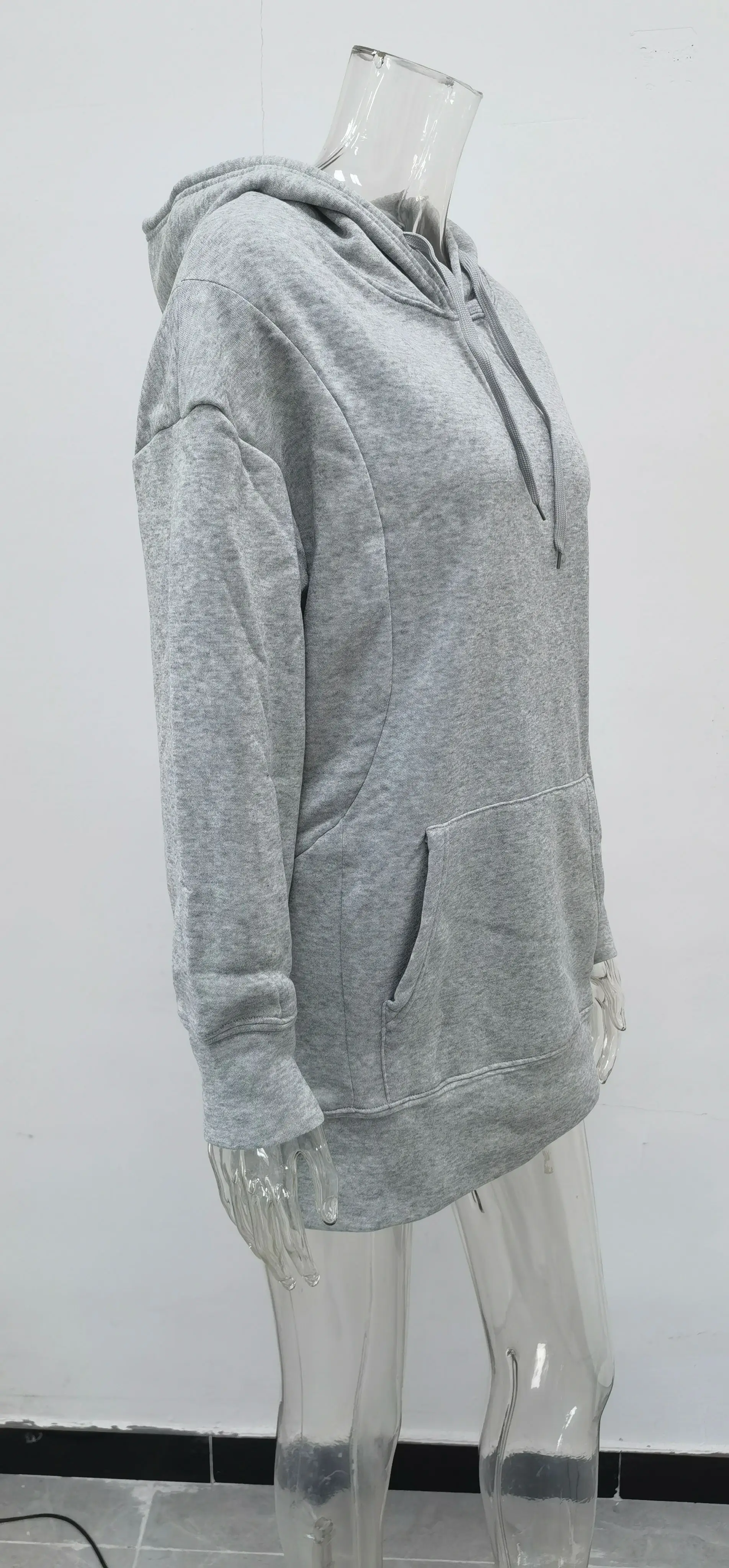 Women's Royal Blue Hooded Sweatshirt Set Loose Fleece Winter — feature 17