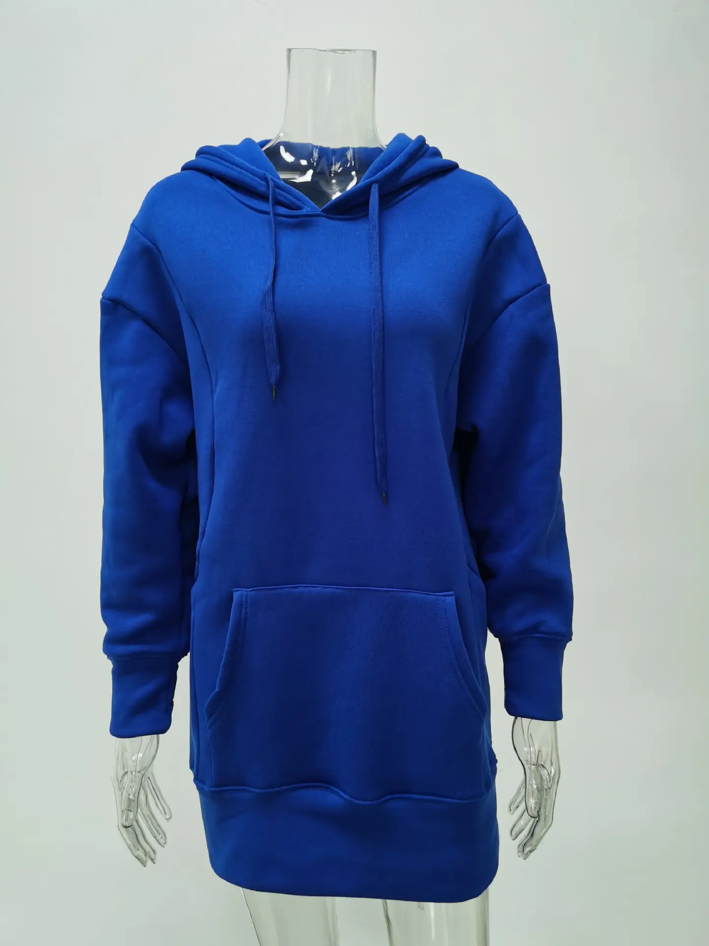 Women's Royal Blue Hooded Sweatshirt Set Loose Fleece Winter — feature 26