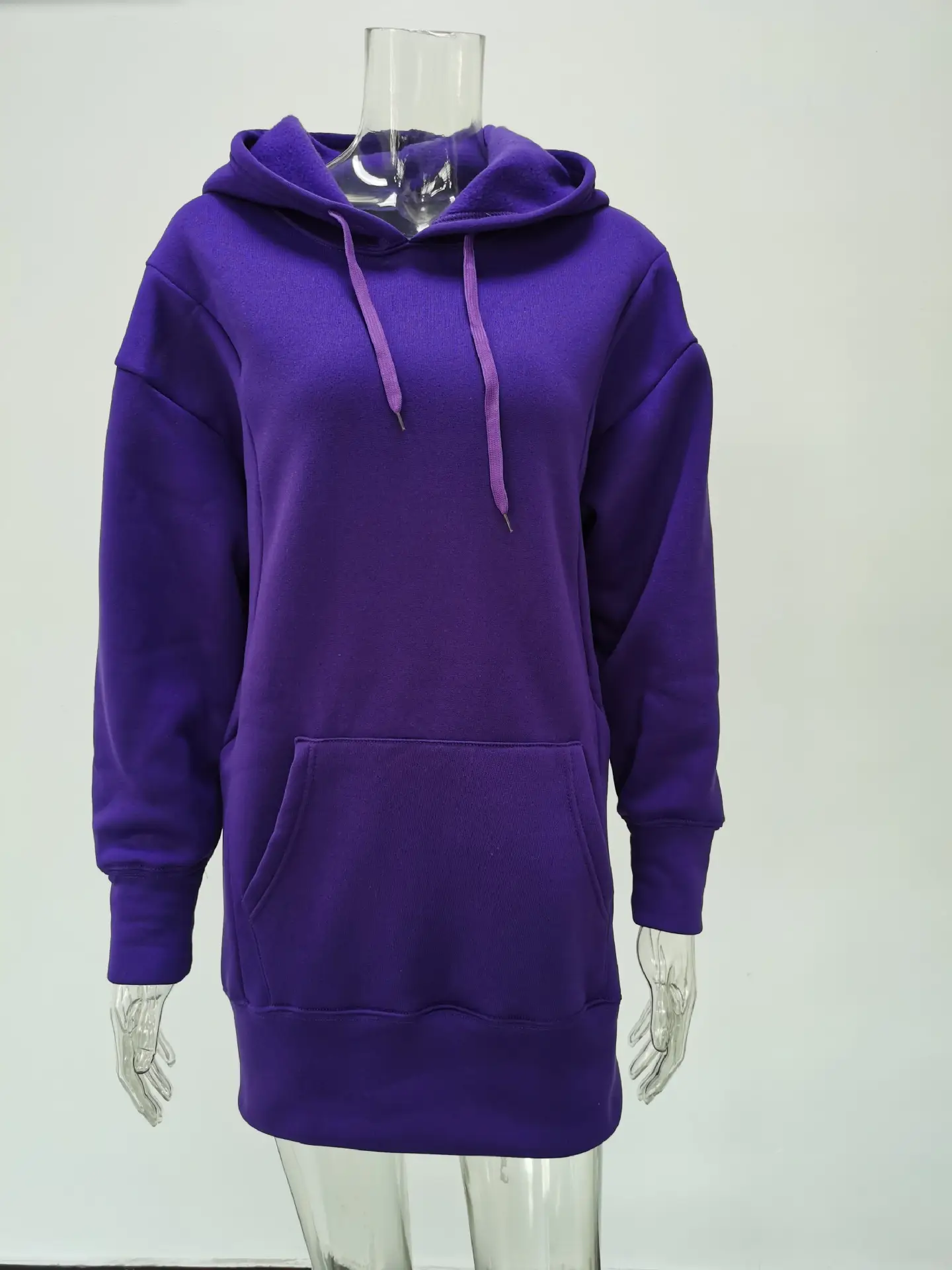 Women's Royal Blue Hooded Sweatshirt Set Loose Fleece Winter — feature 27